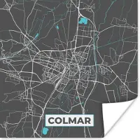 PosterMonkey Poster Plattegrond – Kaart – Stadskaart – Frankrijk – Colmar - 50x50 cm