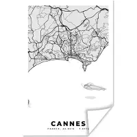 PosterMonkey Poster Frankrijk - Cannes - Stadskaart - Plattegrond - Kaart - 60x90 cm
