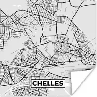 PosterMonkey Poster Frankrijk - Plattegrond - Kaart - Chelles - Stadskaart - 30x30 cm