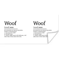 PosterMonkey Poster Spreuken - Woof - Woordenboek - Quotes - Honden - Woef definitie - 40x20 cm