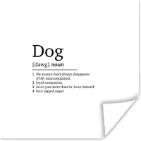 PosterMonkey Poster Spreuken - Dog - Woordenboek - Hond definitie - Dieren - Quotes - 100x100 cm XXL