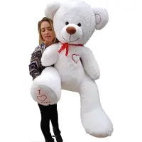 Viking Choice Knuffelbeer - met hart - 160 cm - wit rood