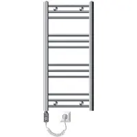 ECD-Germany Badkamerradiator Elektrisch Met Verwarmingselement 300w - 400 X 800 Mm - Chroom - Recht Met Zijaansluiting