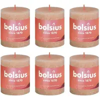 Bolsius Stompkaarsen Shine 4 st rustiek 80x68 mm mistroze