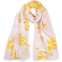 Katie Loxton Sjaal - Foral Print Scarf - Peach and Yellow - peach geel- 184 cm X 86