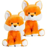 Keel Toys 2x stuks pluche oranje Vos knuffel 14 cm - Vossen bosdieren knuffeldieren - Speelgoed voor kind