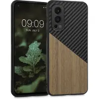 Kwmobile hoesje geschikt voor OnePlus Nord 2 5G - Backcover in donkerbruin / zwart -Smartphonehoesje - design