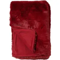 Dutch decor - ZINZI - Plaid 140x180 cm - bontlook - effen kleur - Merlot - rood