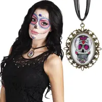 Boland Medaillon day of dead (grijs en wit)