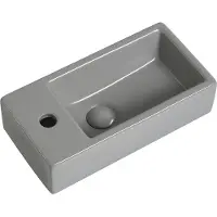 Guido Gusto Fontein Mia 40.5x20x10.5cm mat grijs inclusief afvoerplug links