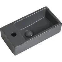 Guido Gusto Fontein Mia 40.5x20x10.5cm mat antraciet inclusief afvoerplug links