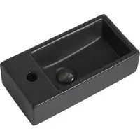 Guido Gusto Fontein Mia 40.5x20x10.5cm mat zwart inclusief afvoerplug links