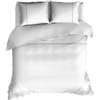 Romanette Dekbedovertrek Duchesse Wit Blauw Flanel-240 x 200 / 220 cm | Lits-Jumeaux