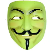 Funny fashion Masker V for Vendetta (geel met zwart)