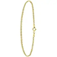 Lucardi Dames Armband schakel fantasie - Echt Zilver - Armband - Cadeau - 19 cm - Goudkleurig