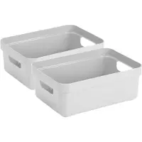Sunware Opbergbox - 4x - kunststof - wit - 9 liter - Opbergbakken - Opbergmanden