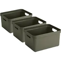 Sunware opbergbox Sigma - 5x stuks - kunststof - 32 liter - donkergroen - opberg dozen/bakken - opbergers - 45 x 35 x 24 cm