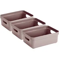 Sunware Opbergbox - 6x - kunststof - roze - 9 liter - Opbergbakken - Opbergmanden