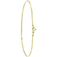 Lucardi Dames Gerecycled zilveren goldplated armband slangschakel - Armband - 925 Zilver - Goudkleurig - 18.5 cm
