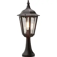 Konstsmide Sokkellamp buiten Firenze, zwart, Glas, Landelijk, Sokkellamp