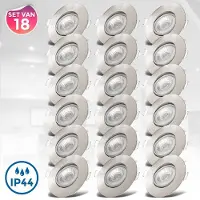 B.K.Licht - LED Inbouwspots - set van 18 - dimbaar - kantelbaar - Ø9cm - 3.000 K - 5W