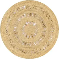 vidaXL Vloerkleed handgemaakt 90 cm gevlochten jute