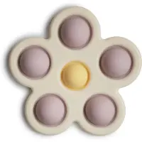 Mushie Flower Duwspeeltje Zacht Lila/Vale narcis/Ivory