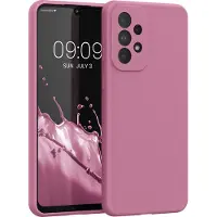 Kwmobile telefoonhoesje geschikt voor Samsung Galaxy A33 5G - Hoesje met siliconen coating - Smartphone case in donkerroze