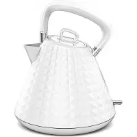 HomeShopXL Grote Elektrische Waterkoker Retro - Wit Glanzend - Ketel / Theepot Model