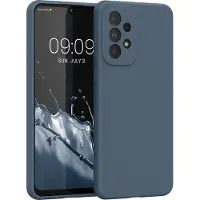 Kwmobile telefoonhoesje geschikt voor Samsung Galaxy A33 5G - Hoesje met siliconen coating - Smartphone case in leisteen
