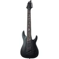 Schecter Damien-8 Multiscale elektrische gitaar Satin Black