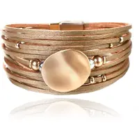 Deja Jewels Goudkleurige multilayer dames armband met kralen
