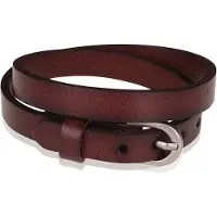 Stone Valley wrap armband Leer Verstelbaar Gesp Donkerbruin