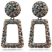 Deja Jewels Dames oorbellen of oorhangers bruin rond en rechthoekig