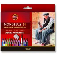 Taidepiste Mondeluz Aquarel Kleurpotloden Set - 24 Kleuren + Penseel