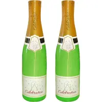 Henbrandt 2x Stuks grote opblaasbare champagne fles - 180 cm - Oud en Nieuw en bruiloft accessoires/decoratie