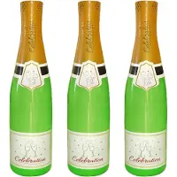 Henbrandt 3x Stuks grote/XXL opblaasbare champagne fles - 180 cm - Oud en Nieuw en bruiloft accessoires/decoratie