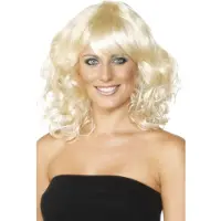 Smiffys Mooie blonde pruik Foxy met krullen