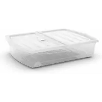 Kis Spinning Box XL - Opbergbox met wielen - 56L - 77x58,5x17,5cm - Transparant