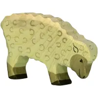 Sonstige Verlage Boerderij - Schaap Etend - 11X2X7Cm - Houten Figuur - Handgemaakt