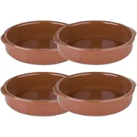 Regas 4x Ovenschalen/tapasschalen terracotta 20 cm van aardewerk - Ovenschalen