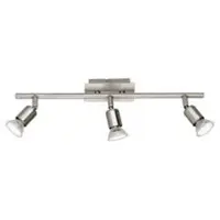 BES LED LED Plafondspot - Trion Nimo - GU10 Fitting - 9W - Warm Wit 3000K - 3-lichts - Rechthoek - Mat Nikkel - Aluminium