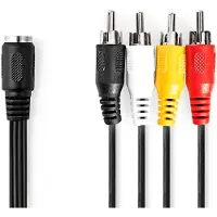 Nedis DIN-Audiokabel | DIN 5-Pins Female - 4x RCA Male | 0,2 m | Zwart Nedis