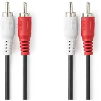 Nedis Stereo-Audiokabel | 2x RCA Male - 2x RCA Male | 1,0 m | Zwart Nedis