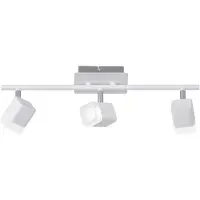 BES LED LED Plafondspot - Trion Ribon - 12W - Warm Wit 3000K - 3-lichts - Rechthoek - Mat Wit - Aluminium