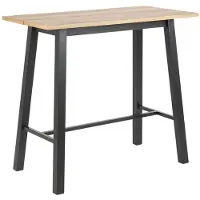Hioshop Chilli bartafel in geolied wild eiken decor, onderstel in eiken fineer en zwart metaal.