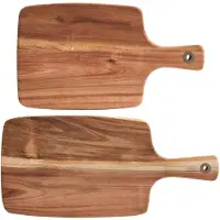 Zeller 2x Rechthoekige acacia houten snij/serveerplanken 32/42 cm - Snijplanken