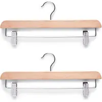 Zeller 6x Luxe houten broekhangers/rokhangers kledinghangers 36 cm - Kledinghangers