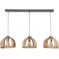 Dimehouse Hanglamp gebogen mangohout Madri 3 lichts