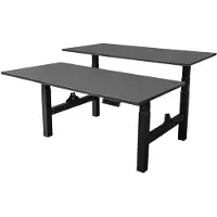 Ivol Elektrisch verstelbaar duo bureau - 180x80 cm - Two dual motor - Zwart / Antraciet